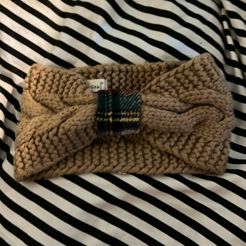Super cute CableNet plaid boutique, headband, earmuffs cover